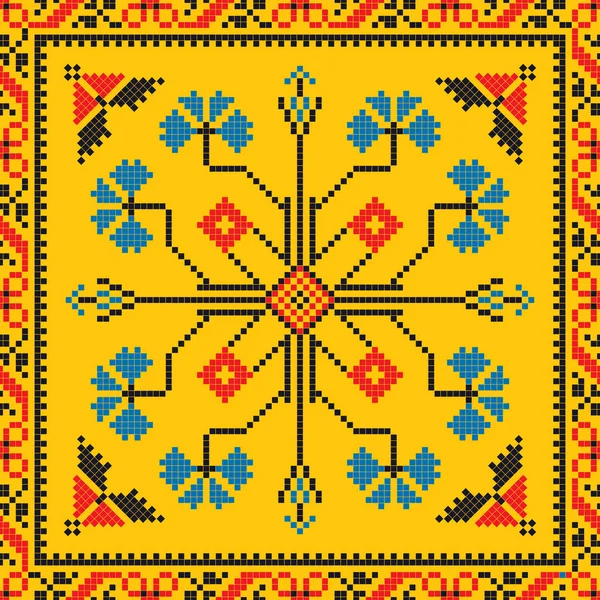Румынский Векторный Узор Вдохновленный Традиционной Вышивкой — стоковый вектор