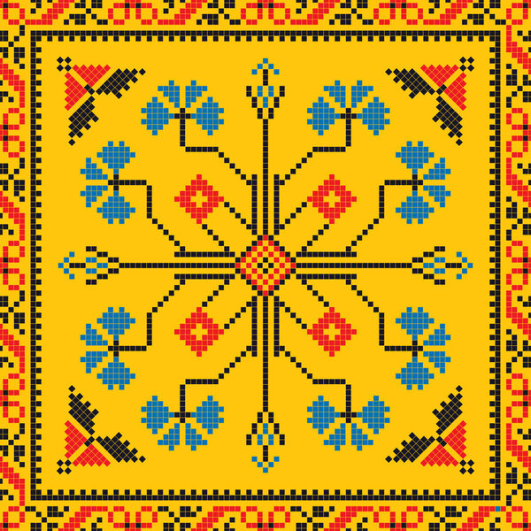 Румынский векторный узор, вдохновленный традиционной вышивкой