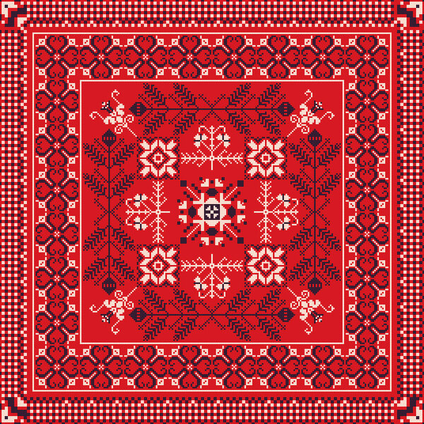 Румынский векторный узор, вдохновленный традиционной вышивкой