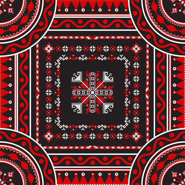 Румынский векторный узор, вдохновленный традиционной вышивкой
