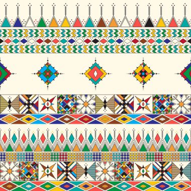 Al-Qatt Al-Asiri 'nin geleneksel resimlerinden esinlenilmiş dekoratif geometrik yineleme deseni