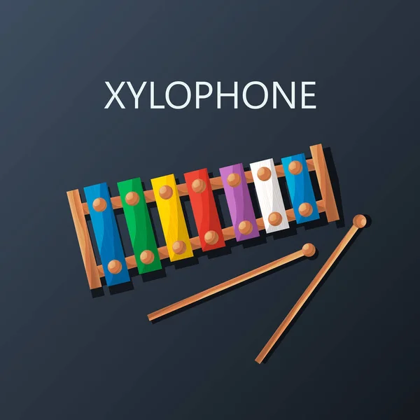 Icône Xylophone Coloré Illustration Vectorielle — Image vectorielle