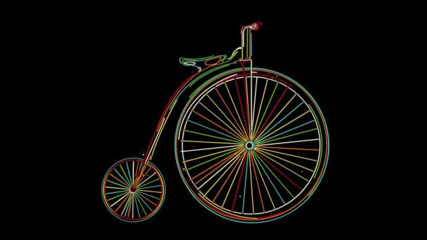 Penny-Farthing Bisiklet Canlandırması — Stok video