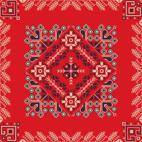 Romanian vector pattern inspired from traditional embroidery