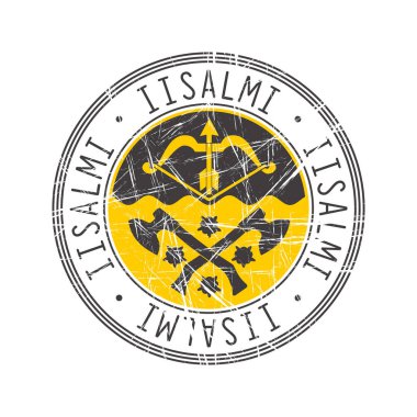 İslami şehri, Finlandiya. Beyaz arka planda Grunge posta damgası