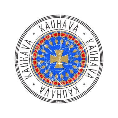 Kauhava şehri, Finlandiya. Beyaz arka planda Grunge posta damgası