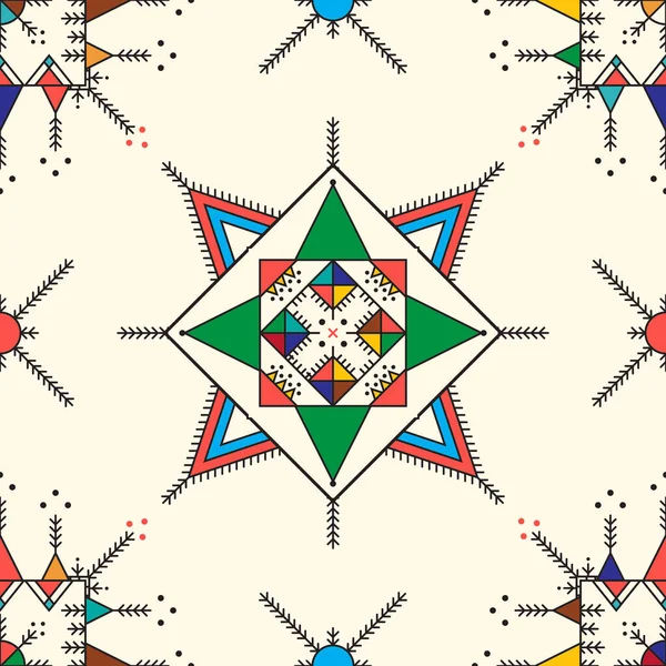 Modello Decorativo Geometrico Ripetitivo Ispirato Dipinti Tradizionali Qatt Asiri — Vettoriale Stock