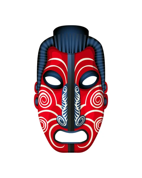 Maori Maska Izolovaný Vektorový Objekt Bílém Pozadí — Stockový vektor