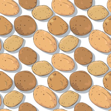 Patates yinelenen kalıp, düzenlenebilir vektör şablonu