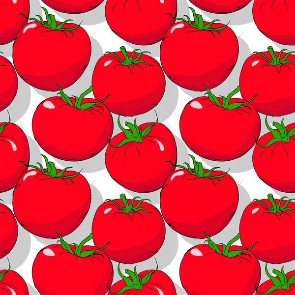 Pomidory Powtarzające Wzór Edytowalny Wzór Wektora — Wektor stockowy