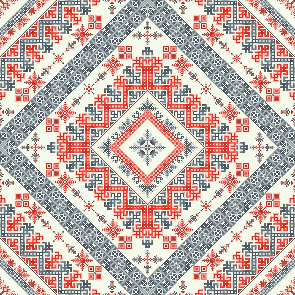 Patrón Repetición Decorativo Inspirado Bordado Tradicional Ruso — Archivo Imágenes Vectoriales