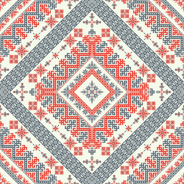 Motif Répétitif Décoratif Inspiré Broderie Russe Traditionnelle — Image vectorielle