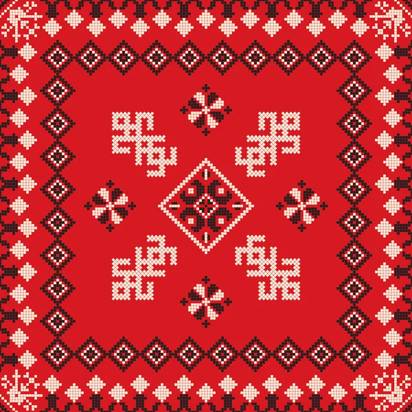 Patrón Repetición Decorativo Inspirado Bordado Tradicional Ruso — Vector de stock
