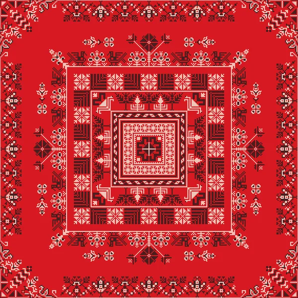 Motif Répétitif Décoratif Inspiré Broderie Russe Traditionnelle — Image vectorielle