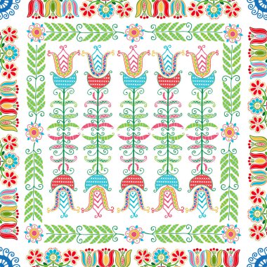 Geleneksel Macar nakışından esinlenilmiş kusursuz desen tasarımı