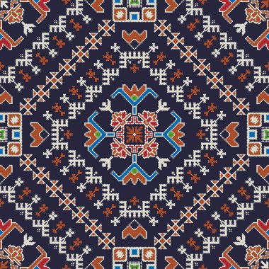 Geleneksel Gürcistan halk sanatı nakış vektör deseni