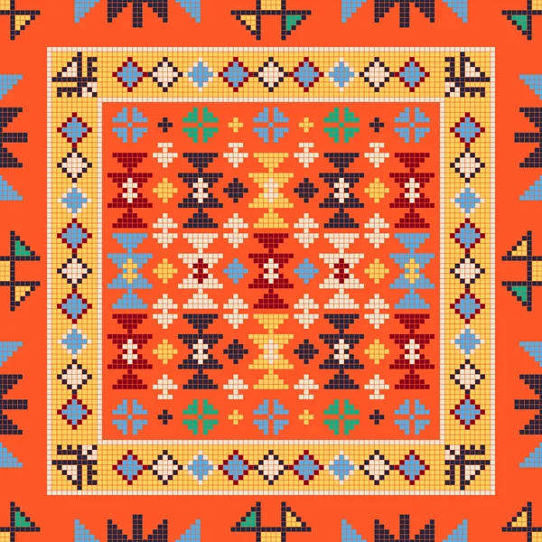 Traditional Georgian Folk Art Embroidery Vector Pattern — Stock Vector