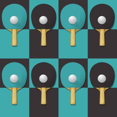 Masa tenisi, masa tenisi kusursuz vektör deseni
