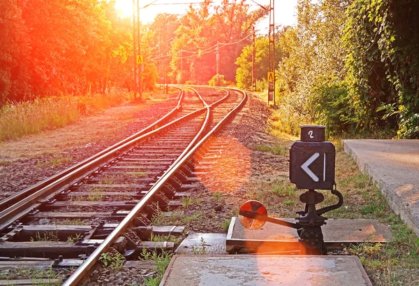 Suburban railroad switch — Stock Photo, Image