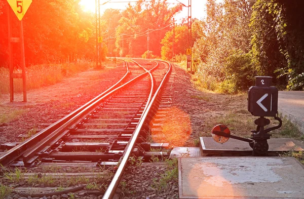 Suburban railroad switch — Stock Photo, Image