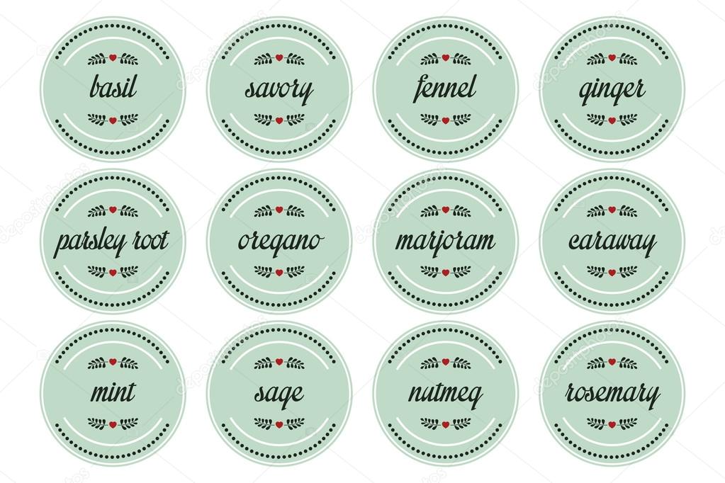 Round spice labels