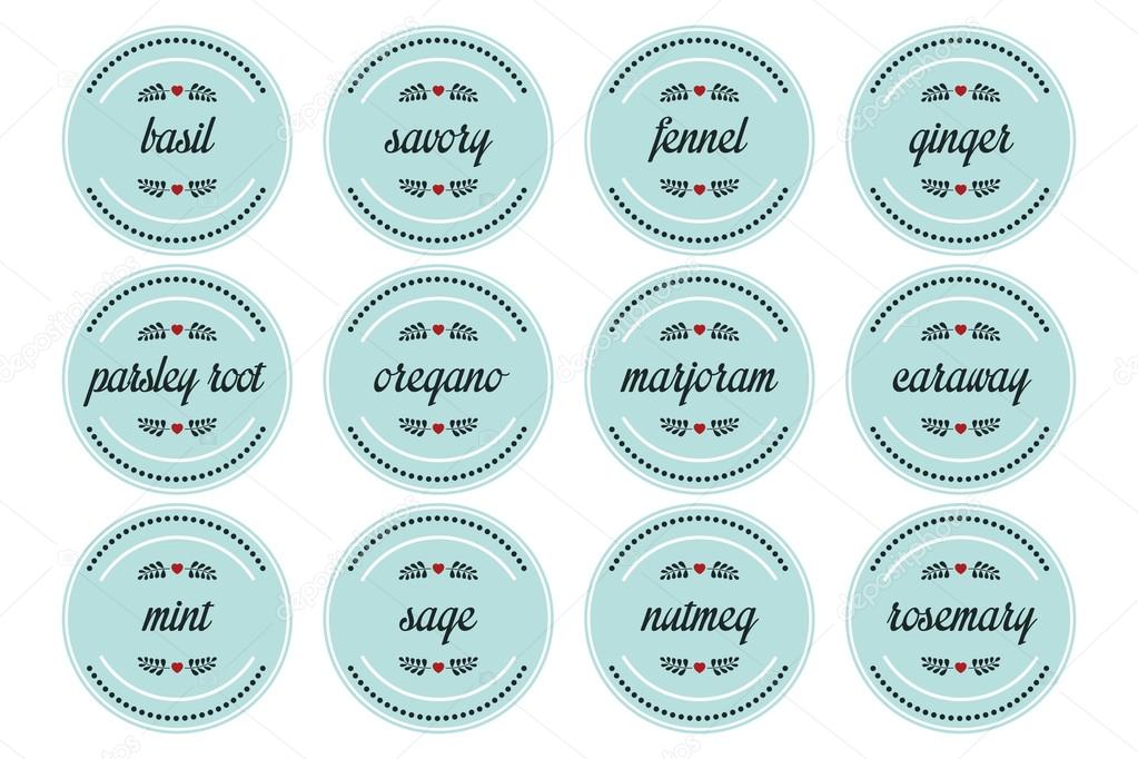 Round spice labels