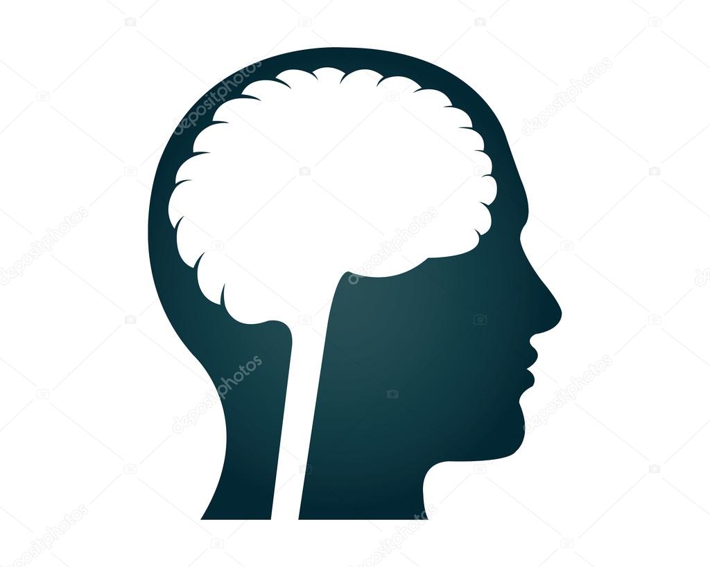 Human brain silhouette
