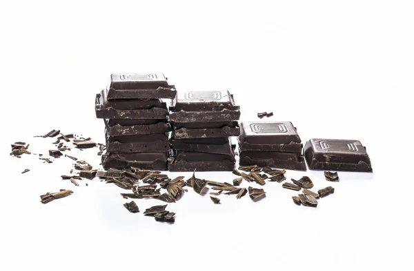 Pile of dark chocolate — Stock Photo, Image