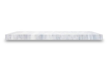  Mermeri beyaz bir arkaplanda izole et ve Siyah gölgelerle ayrılmış Gömülü Kırpma Yolu ürünü için montajı göster.