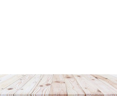 İzole ahşap raf veya beyaz zemin dokusu.