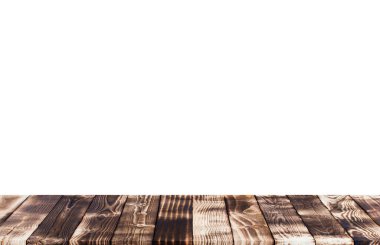 İzole ahşap raf veya beyaz zemin dokusu.