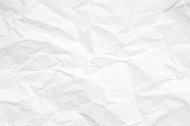 Temiz beyaz kağıt, kırışık, soyut arka plan.