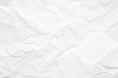 Temiz beyaz kağıt, kırışık, soyut arka plan.