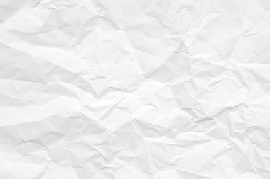 Temiz beyaz kağıt, kırışık, soyut arka plan.