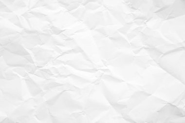 Temiz beyaz kağıt, kırışık, soyut arka plan.