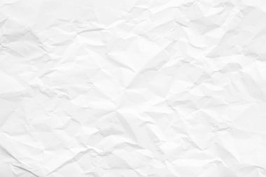 Temiz beyaz kağıt, kırışık, soyut arka plan.