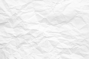 Temiz beyaz kağıt, kırışık, soyut arka plan.
