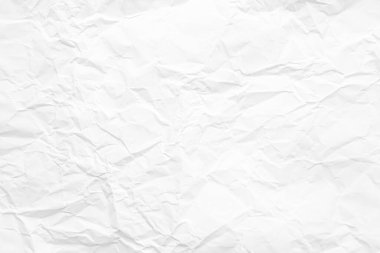 Temiz beyaz kağıt, kırışık, soyut arka plan.