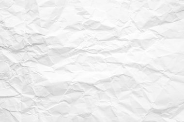 Temiz beyaz kağıt, kırışık, soyut arka plan.
