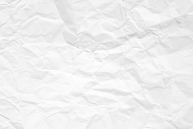 Temiz beyaz kağıt, kırışık, soyut arka plan.