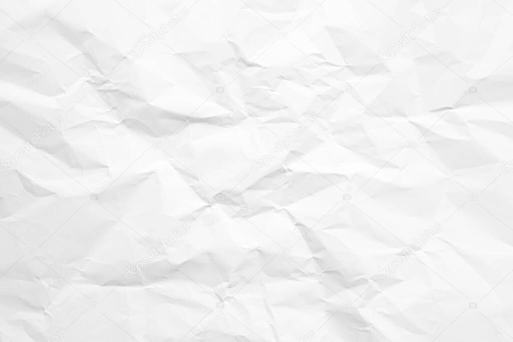 Clean white paper, wrinkled, abstract background.