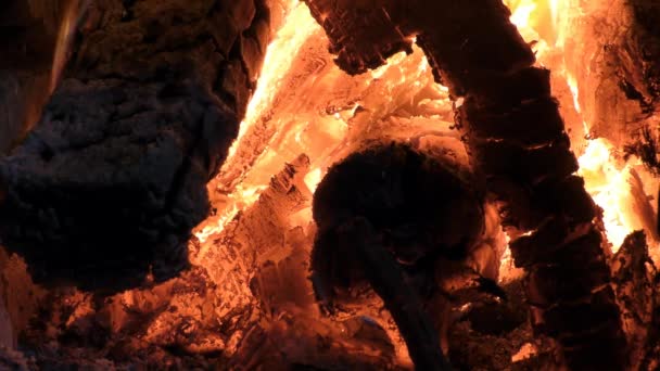 Bois Chauffage Brûle Magnifiquement Dans Poêle — Video