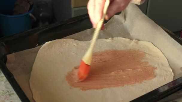 Pizza Awokado Pomidorami — Wideo stockowe