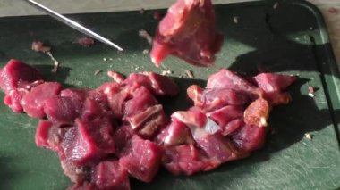 Geyik eti pişirmek. sağlıklı gıda konsepti