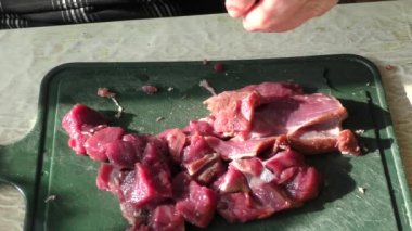 Geyik eti pişirmek. sağlıklı gıda konsepti