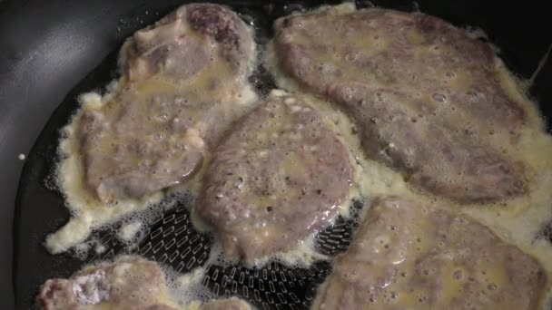 Patelni Chipsy Reinder Meat Usmażone Zdrowie Dotyczące Żywności — Wideo stockowe