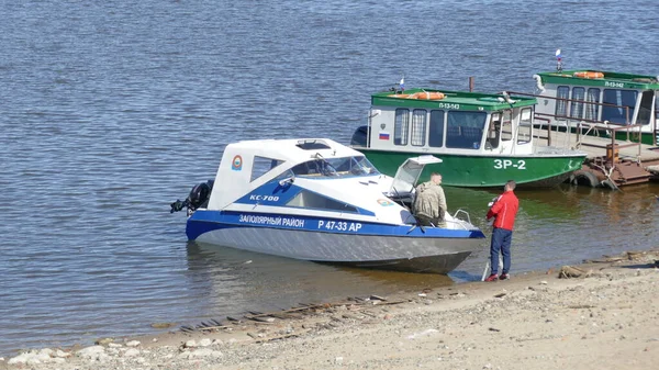 Naryan Mar Stad Nenets Autonome Okrug Rusland 2021 Riviernavigatie Pechorp — Stockfoto