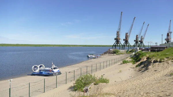 Naryan Mar Stad Nenets Autonome Okrug Rusland 2021 Riviernavigatie Pechorp — Stockfoto