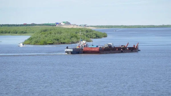 Naryan Mar Stad Nenets Autonome Okrug Rusland 2021 Riviernavigatie Pechorp — Stockfoto