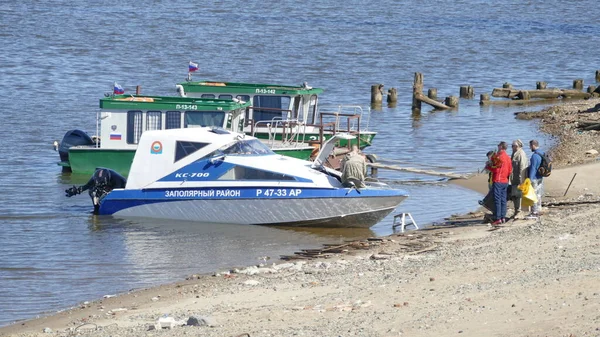 Naryan Mar Stad Nenets Autonome Okrug Rusland 2021 Riviernavigatie Pechorp — Stockfoto